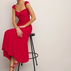 Reformation Bryson Midi Dress - Cherry Red